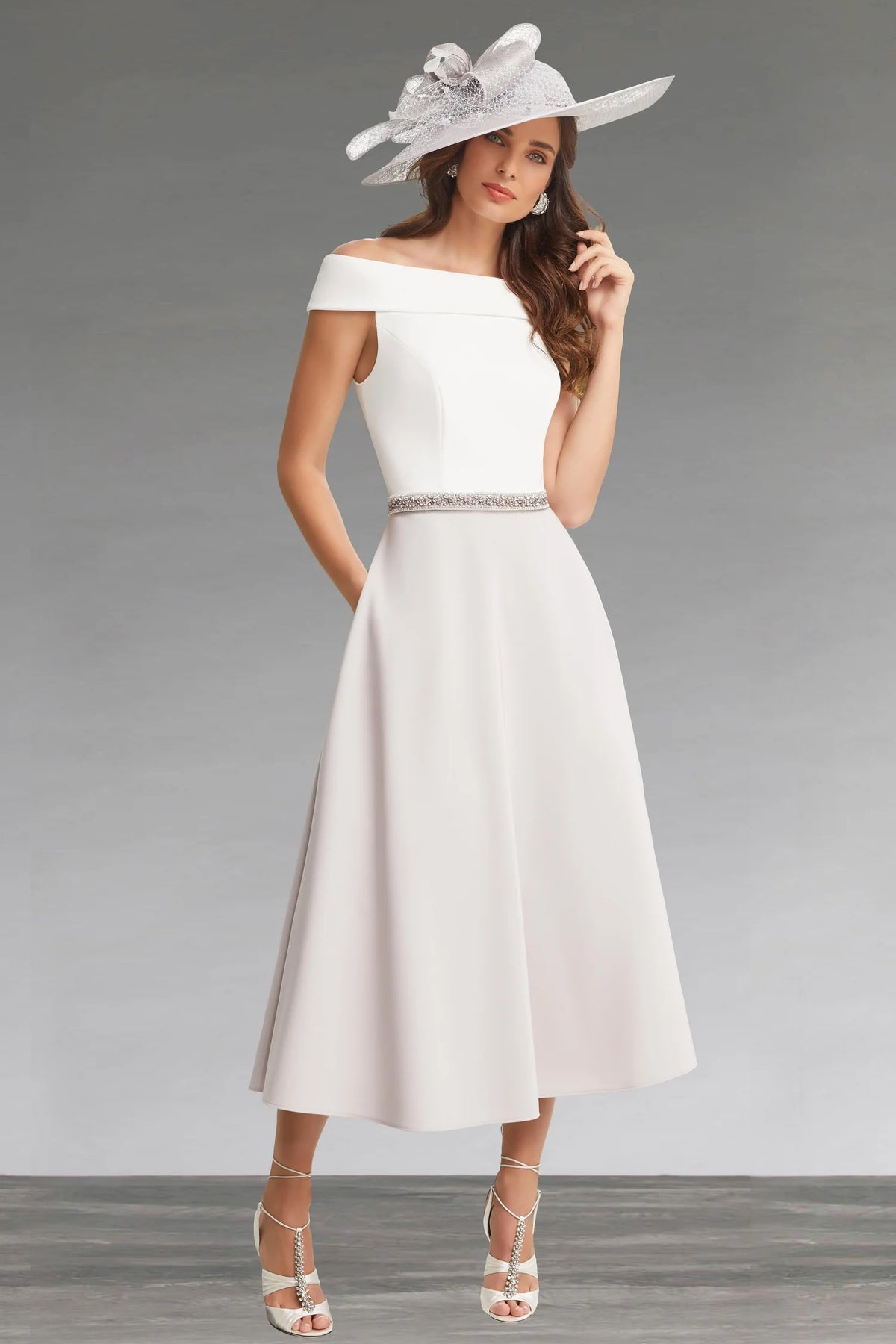 Veni Infantino ivory taupe Dress With Pockets