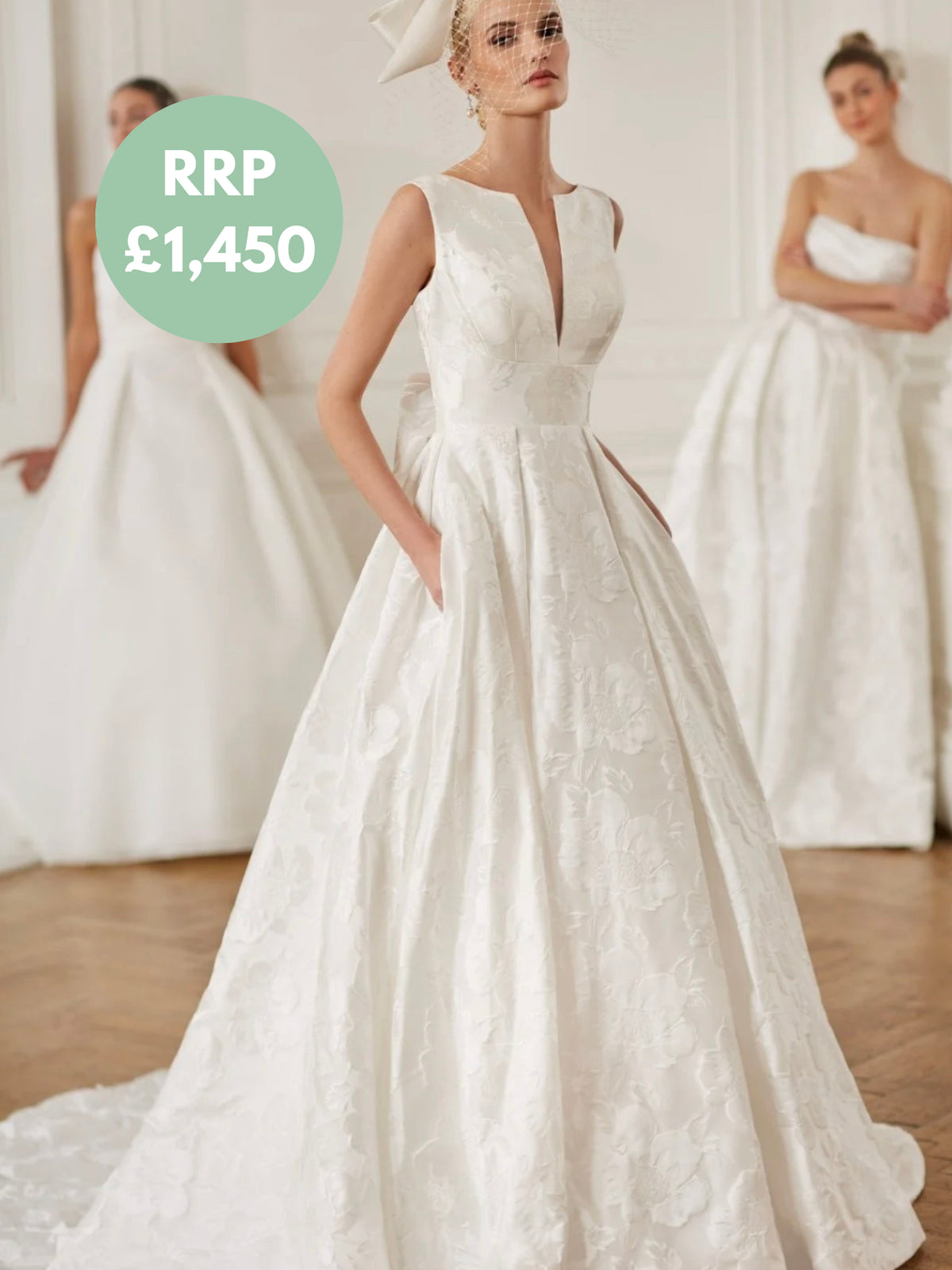 Ellis Bridals Bridal Gown with Pockets - Edwina- All Ivory no pattern
