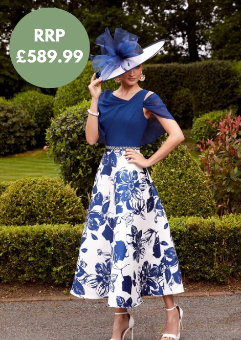 Veni Infantino Royal/Ivory Dress With Pockets