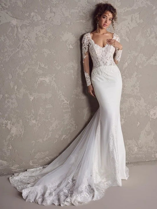 Rebecca Ingram Bridal Gown -Felicia - 24RK147A01 - Sleeves Sold Separately