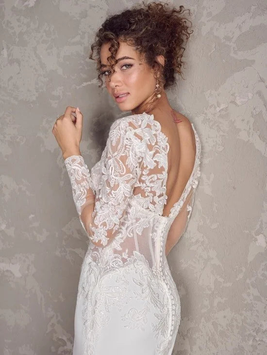 Rebecca Ingram Bridal Gown -Felicia - 24RK147A01 - Sleeves Sold Separately