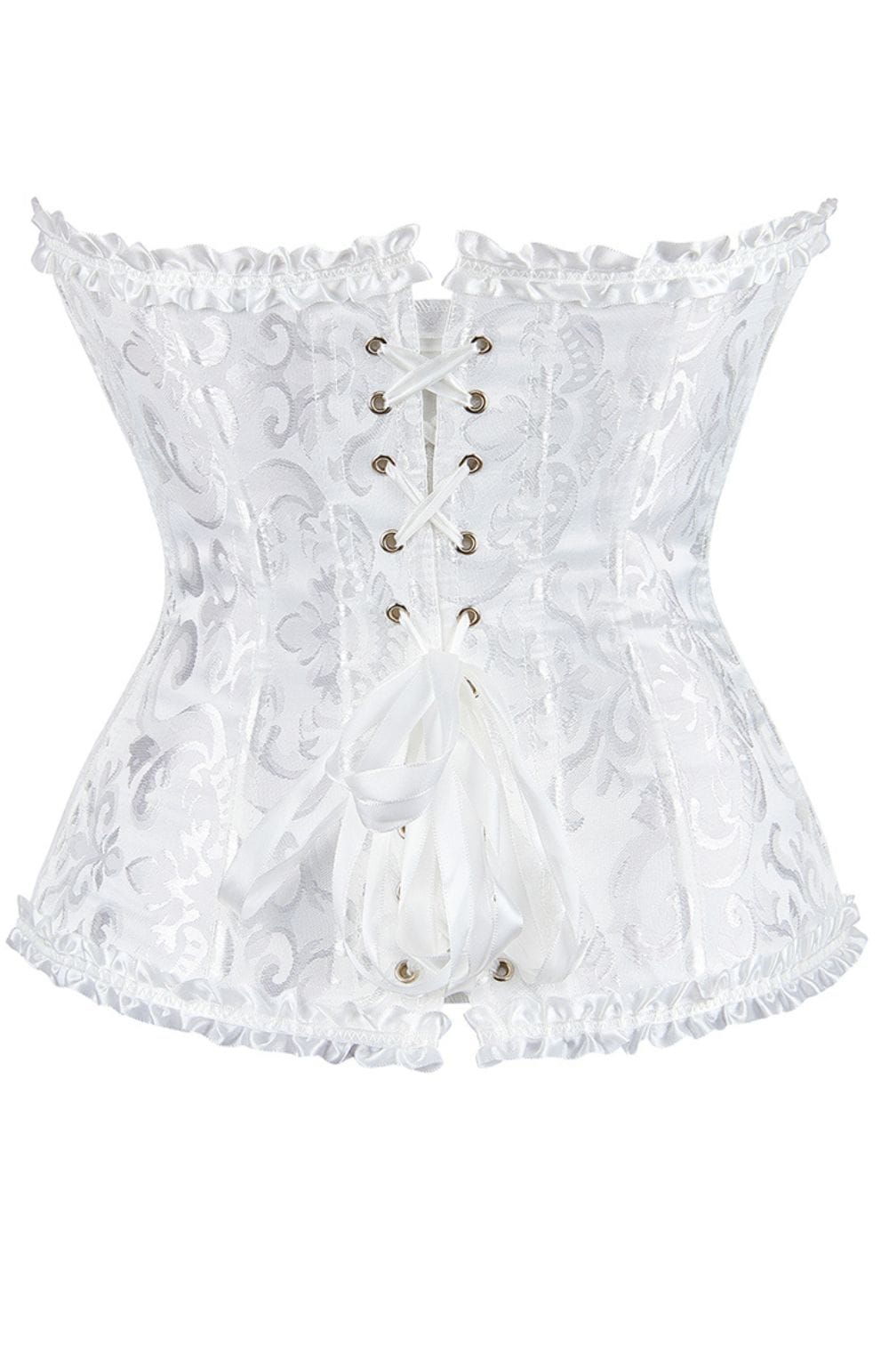 YesX Elegant White Brocade Corset up to 2XL
