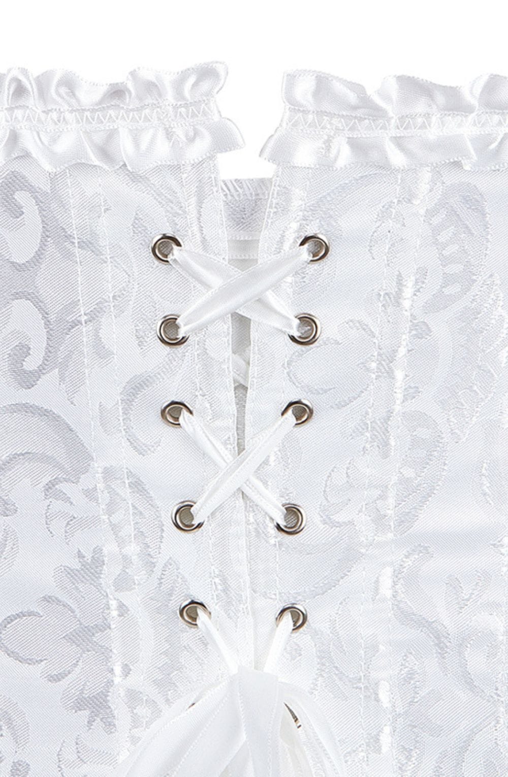 YesX Elegant White Brocade Corset up to 2XL