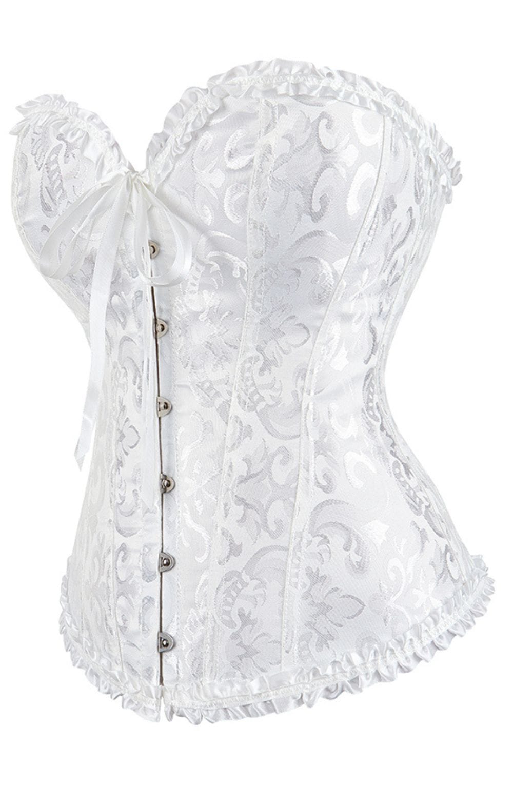 YesX Elegant White Brocade Corset up to 2XL