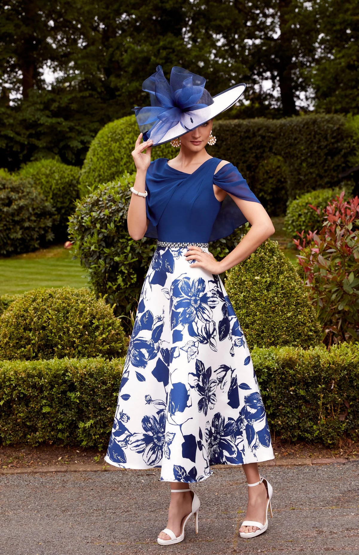 Veni Infantino Royal/Ivory Dress With Pockets
